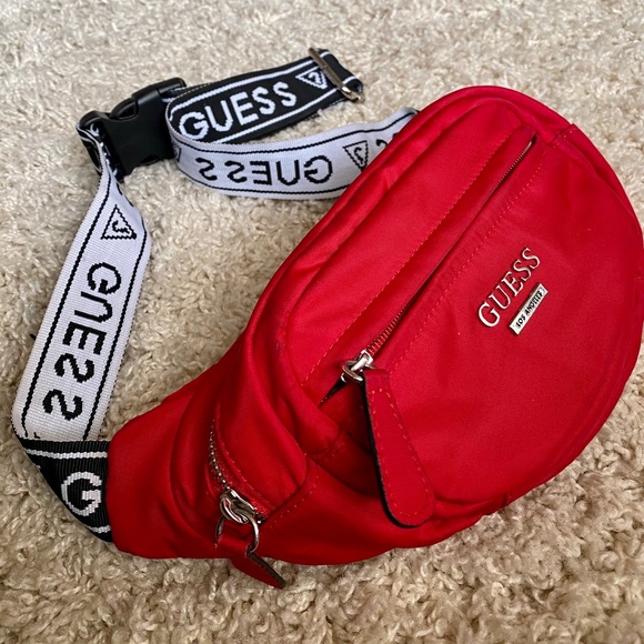 red guess fanny pack